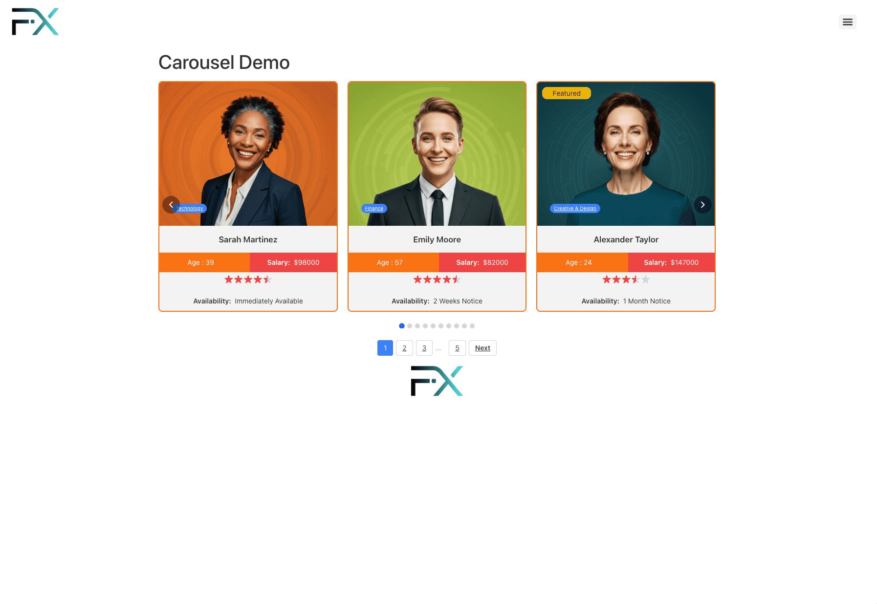 Grid Panda carousel layout demo