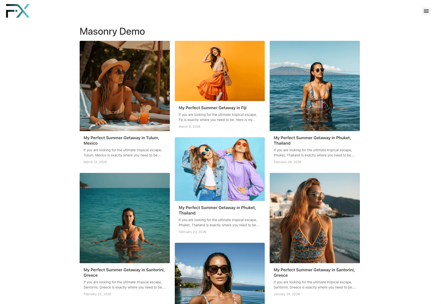 Grid Panda masonry grid demo